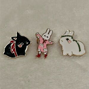 Set of Three Bunny Pins